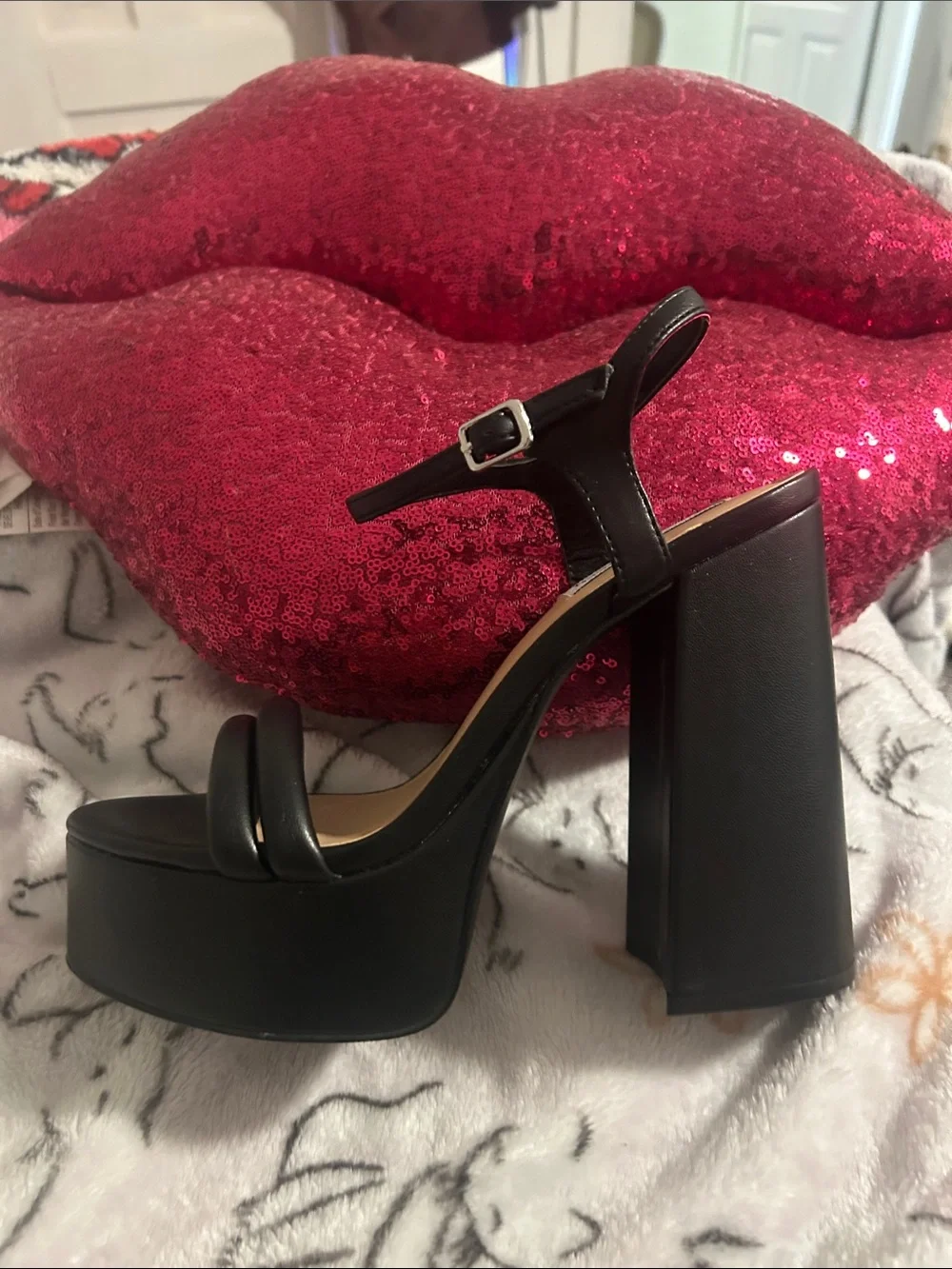 Steve Madden Black Platform Block Heel Sandals - Women